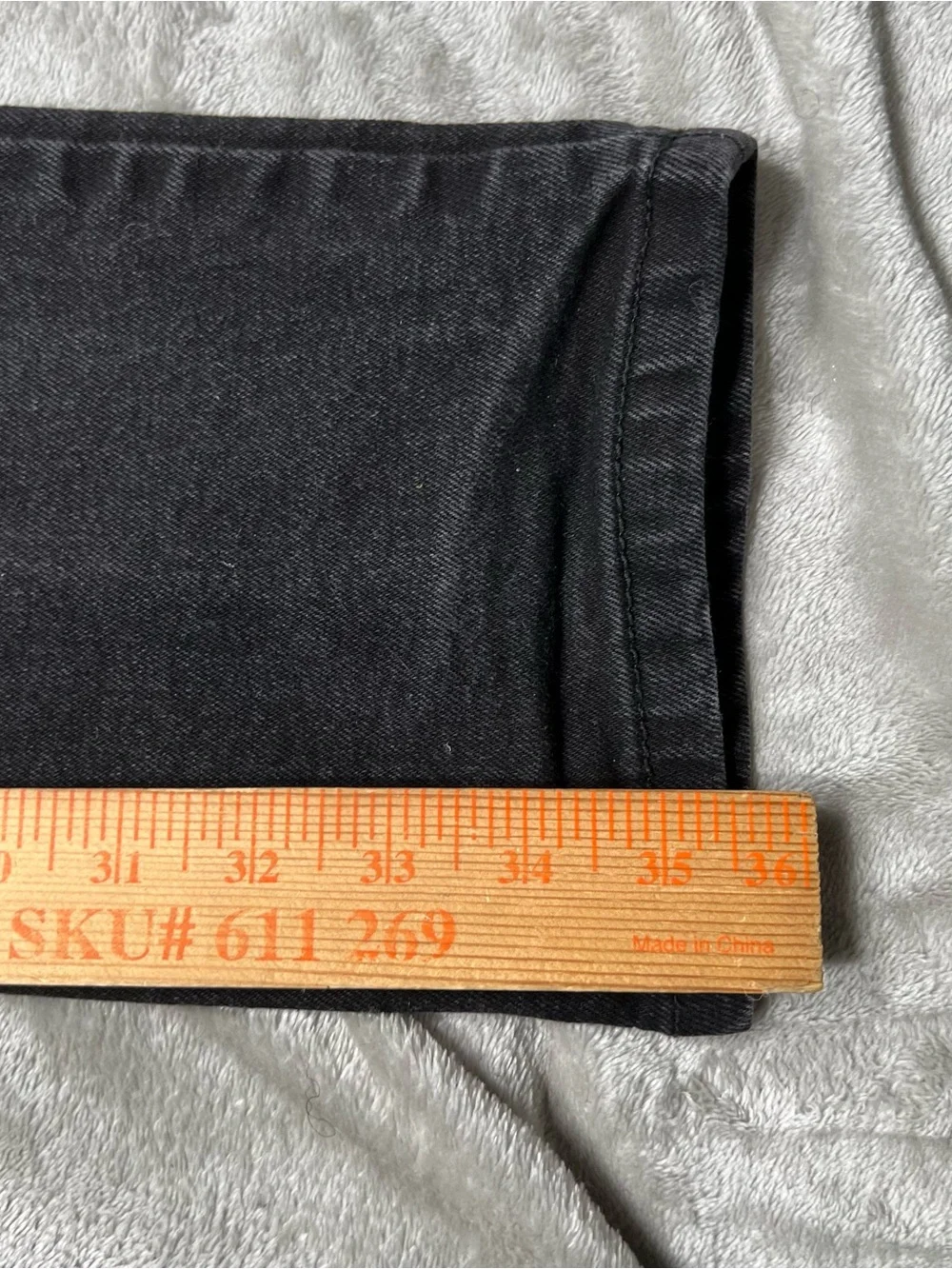 American Tall Carman Tapered Jeans Mens 32x36 Black Grunge Denim Cotton
